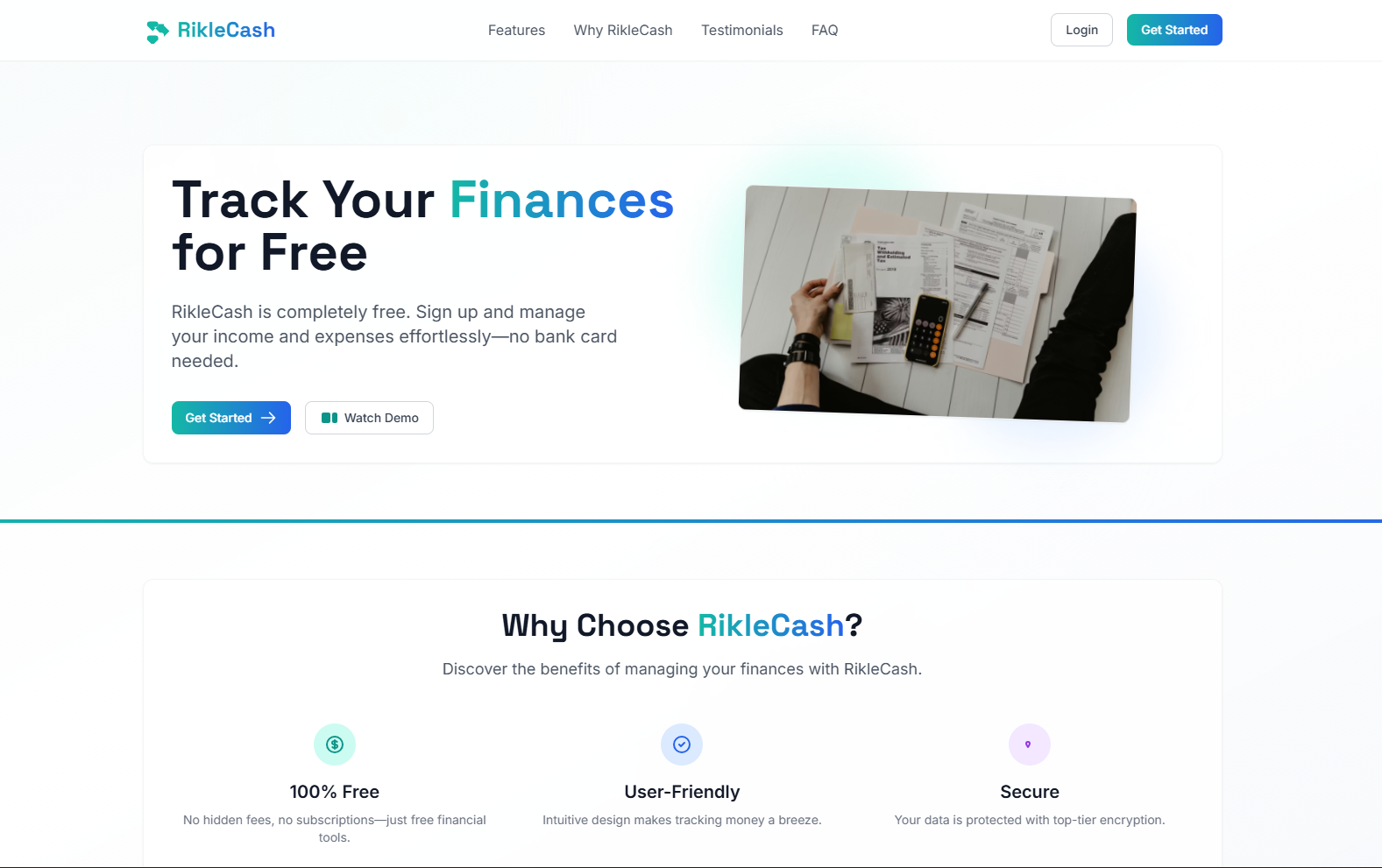 RikleCash Finance Tracker